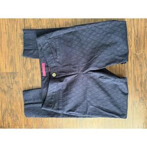 Lilly Pulitzer Kelly textured ankle-length skinny pants in midnight navy Sz 4